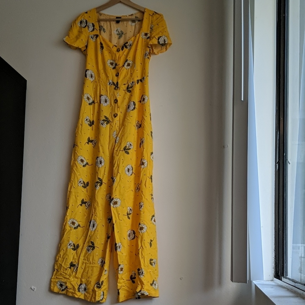 Wild Fable Shirt Sleeve Floral Jumpsuit